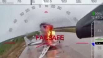 Screenshot of an FPV drone from Ukraine's large-scale drone attack against Russian military bombers in Siberia on June 1, 2025. | EyePress News/EYEPRESS/Newscom