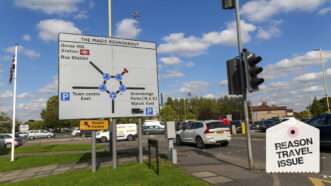 A diagram of the Magic Roundabout on a road sign | imageBROKER/Ian Murray/Newscom
