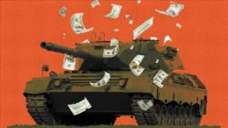 A tank surrounded by falling cash | Illustration: Eddie Marshall | Gary Blakeley | Dmytro Balkhovitin | Dreamstime.com