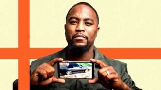 Robert Reeves holds up a picture of his 1991 Chevrolet Camaro |  Illustration: Eddie Marshall | Institute for Justice