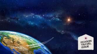 An illustration of a spacecraft leaving Earth | Illustration: titoOnz/Alamy