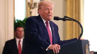 President Donald Trump speaking at an event in the White House, during which he addressed Israeli strikes against Iranian nuclear facilities. | Octavio Guzmán/EFE/Newscom