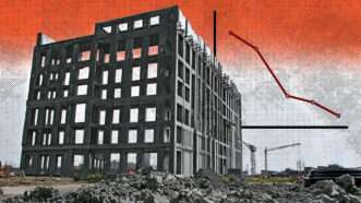 An apartment building under construction | Illustration: Eddie Marshall | Midjourney