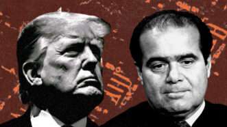 Donald Trump and Antonin Scalia | Illustration: Eddie Marshall | Ron Sachs | CNP |MEGA | Newscom | RSSIL | Newscom | Midjourney