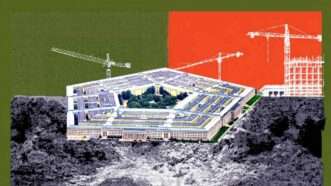 Illustration of the Pentagon surrounded by cranes | Illustration: Eddie Marshall | Jeremy Christensen | Dreamstime.com | Midjourney