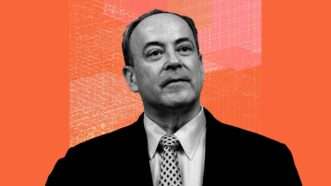Judge Clint Bolick against an orange background | Illustration: Eddie Marshall | Gage Skidmore | Midjourney