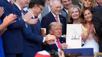 President Donald Trump signs the One Big Beautiful Bill Act on July 4, 2025. | IMAGO/Pool/Via CNP/IMAGO/MediaPunch/Newscom