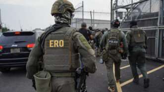 ICE agents at Delaney Hall Detention Facility in Newark, New Jersey on June 13, 2025. | Derek French / SOPA Images/Sipa USA/Newscom