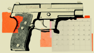 A handgun and a monthly calendar. | Illustration: Eddie Marshall | Naruemon Mondee | Dreamstime.com | Midjourney