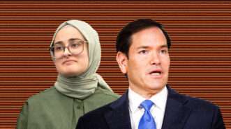 Tufts University student Rumeysa Ozturk and Secretary of State Marco Rubio | Illustration: Eddie Marshall | Samuel Coru | Sipa USA | Rick Friedman | Polaris | Newscom