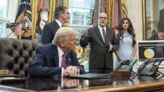 Trump in the Oval Office with advisors | Sipa USA/Newscom