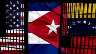 The Cuban and Venezuelan flags are seen behind bars | Illustration: Eddie Marshall | Tony Bosse | Bennymarty | Conchasdiver | Dreamstime.com