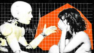 Illustration of a robot an a crying girl | Illustration: Eddie Marshall | Midjourney