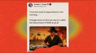 Donald Trump Apocalypse Now meme | Illustration: Eddie Marshall | Truth Social | Midjourney