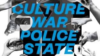 'Culture war police state' in blue letters | Photos: iStock