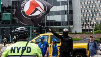 United Against Racism and Fascism NYC protests a far right rally in Foley Square in New York City on July 25, 2021. | Gabriele Holtermann-Gorden/Sipa/Newscom