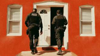 SWAT team in front of a door | Illustration: Eddie Marshall | Midjourney