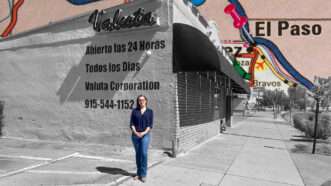 Woman in front of Valuta in El Paso, Texas. | Eddie Marshall | Harperdrewart | Dreamstime.com | Institute for Justice