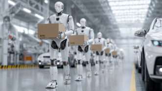 Robots in a factory. | ID 407849031 ©  Volodymyr Scherbak | Dreamstime.com