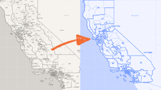 Maps showing the potential redistricting of California | Illustration : Adani Samat