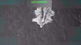 Drone strike on drug smuggler boat | DEPARTMENT OF DEFENSE/UPI/Newscom