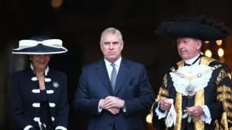 Prince Andrew (center) at a memorial service in St. Paul's Cathedral, London, UK. 7 July 2015. | JRAA/ZDS/WENN/Newscom