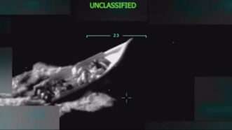 One of the boats destroyed in the U.S. government's strikes | DEPARTMENT OF DEFENSE/UPI/Newscom