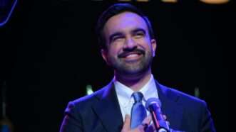 New York City Mayor-elect Zohran Mamdani on stage at the Brooklyn Paramount Theatre. | Liri Agami/ZUMAPRESS/Newscom