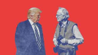 Donald Trump with a tourist | Illustration: Eddie Marshall | Midjourney