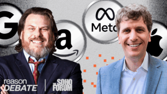 Matt Stoller and Geoffrey A. Manne | Graphic by Eddie Marshall