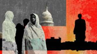 Illustration of a Somali woman standing in front of the U.S. Capitol | Illustration: Eddie Marshall | Midjourney
