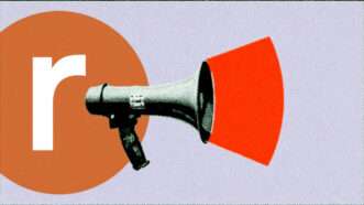 Reason logo and a megaphone | Illustration: Eddie Marshall | Midjourney