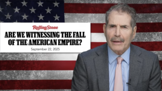 John Stossel next to a Rolling Stone headline that asks: "Are we witnessing the fall of the American empire?" | Stossel TV