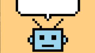 An illustration of a robot with a comic speech bubble above its head | Illustration: iStock