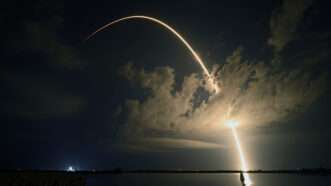 A SpaceX Falcon 9 rocket launches 28 Starlink satellites from Launch Complex 40 at the Cape Canaveral Space Force Station, Florida | JOE MARINO/UPI/Newscom