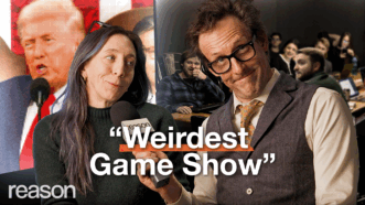 Andrew Heaton interviews Katherine Mangu-Ward about Trump's State of the Union | Illustration: Adani Samat