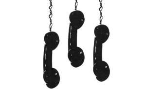 Three telephone receiver hanging by their cords | Photo: April 1981 issue of Reason