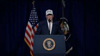 Frame grab from an eight minute statement made by United States President Donald J Trump that was released via his X account concerning the United States attack on Iran, on Saturday, February 28, 2026. | @realDonaldTrump via CNP/Newscom