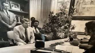 Ronald Reagan and Jesse Jackson meeting | Courtesy of John McClaughry