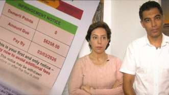 An Australian couple and the $6,258 fine they were issued | Illustration: nine.com.au