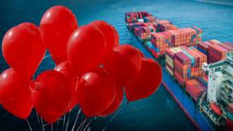 Helium balloons and a cargo ship | Illustration: Surasak Petchang/Stepan Popov/Dreamstime