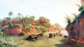 topicstravel | Illustration: The Isthmus of Panama on the Height of the Chagres River (1850), Charles Christian Nahl; Wikimedia