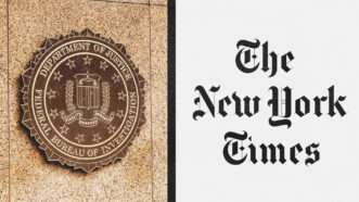 the FBI seal next to the logo of The New York Times | Paul Brady/Dreamstime/The New York Times/Wikimedia Commons