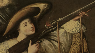 Illustration of holding a gun from the cover of 'The Firearm Revolution' | Princeton University Press