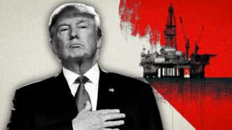 President Donald Trump and an offshore oil rig | Illustration: Midjourney/Joe Sohm/Dreamstime