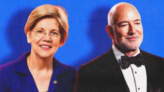 Warren and Bezos | Xavier Collin/Image Press Agency/MEGA/Newscom/XCSTU/Newscom/United States Senate/Wikimedia Commons