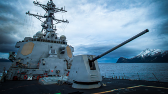 Arleigh Burke-class guided-missile destroyer USS Gridley (DDG 101), April 26, 2026. | US NAVY