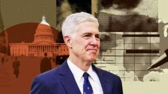 Gorsuch | Illustration: Lex Villena; Francis Chung - via CNP/Polaris/Newscom, Midjourney