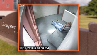 Surveillance footage from Livingston County Jail | Illustration: Midjourney