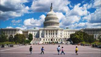 Children play outside the U.S. Capitol | Midjourney